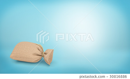 3d rendering of a burlap money bag on blue 3d rendering of a burlap money bag on blue 30816886
