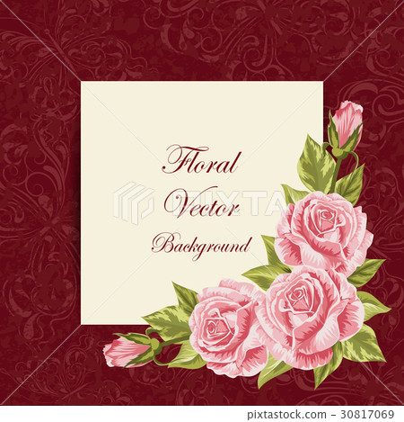 Vintage card with flowers - Stock Illustration [30817069] - PIXTA