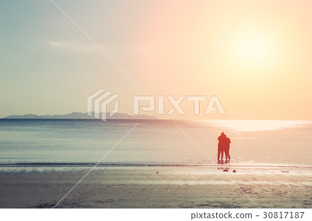 friends walking in the sea beach friends walking in the sea beach 30817187