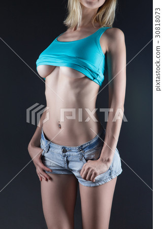 Young woman with sexual breast 30818073