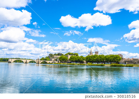 The sunny Avignon and the Saint Benezet bridge 30818516
