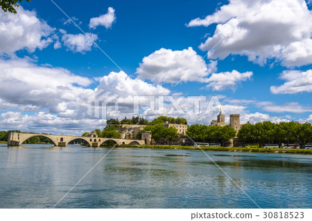 The sunny Avignon and the Saint Benezet bridge 30818523