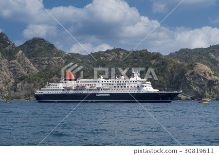 Passenger ship anchored at Futami Bay in Ogasawara Nippon Maru 30819611