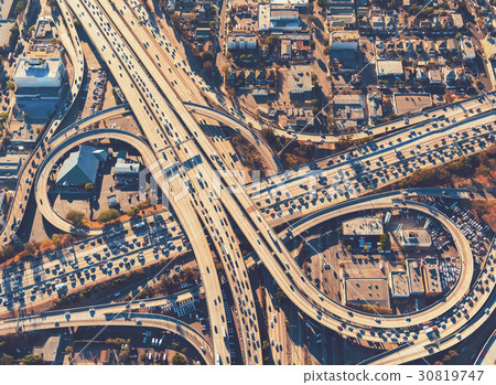 A freeway intersection in Los Angeles A freeway intersection in Los Angeles 30819747