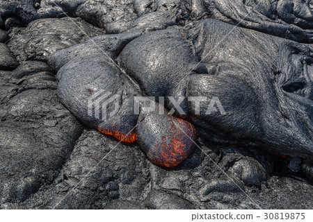 Magma in Lava field on Big Island Hawaii 30819875