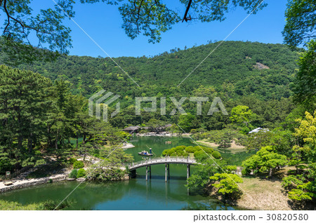 Kuribayashi-koen（香川縣）Sukokutei希望從飛行高峰，Shogetsuki橋樑在2017年5月拍攝 30820580