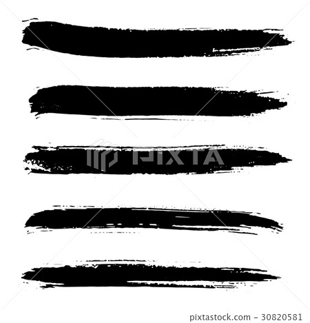 Ink vector brush strokes set. Vector illustration 30820581