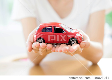 Hand with car. Auto dealership and rental concept Hand with car. Auto dealership and rental concept 30821017