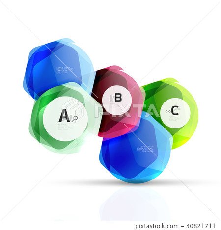 Glass color hexagons. Glossy plastic hexagon Glass color hexagons. Glossy plastic hexagon 30821711