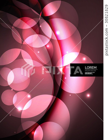 Shiny glowing glass circles, modern futuristic 30821829