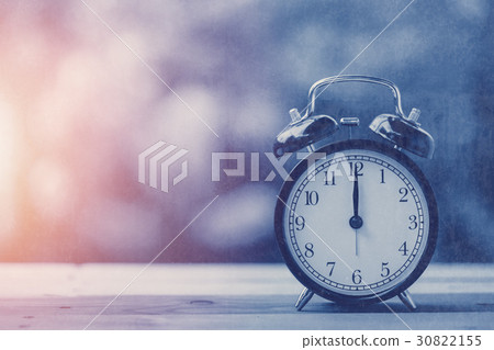12 o'clock retro clock vintage blue color 12 o'clock retro clock vintage blue color 30822155