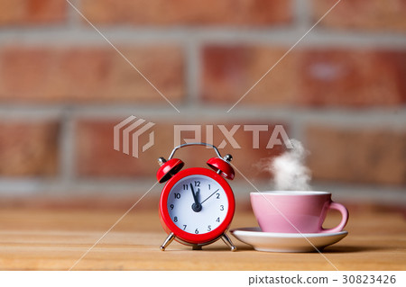 cup of coffee and alarm clock 30823426