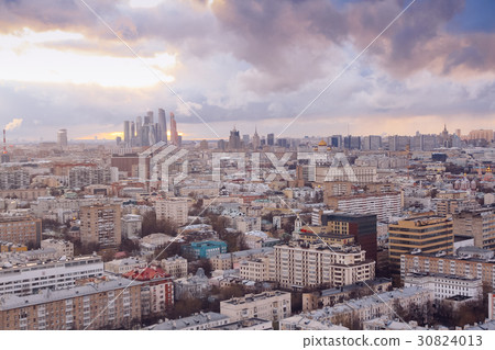 Aerial Moscow city panorama Aerial Moscow city panorama 30824013
