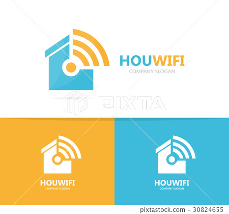 Vector of real estate and wifi logo combination Vector of real estate and wifi logo combination 30824655