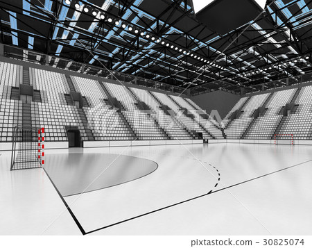 Beautiful arena for handball with white seats 30825074