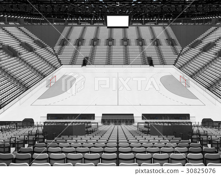 Beautiful arena for handball with white seats 30825076