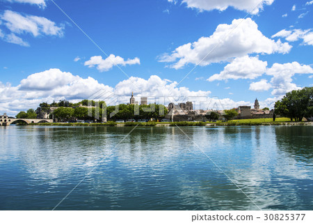 The sunny Avignon and the Saint Benezet bridge 30825377