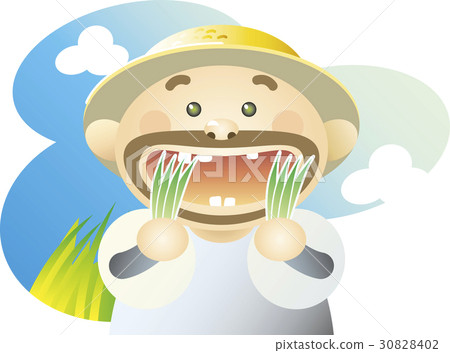 rice planting, farmer, farmhouse - Stock Illustration [30828402] - PIXTA