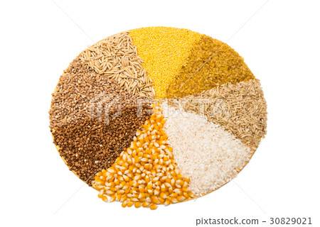 Set of cereals isolated Set of cereals isolated 30829021