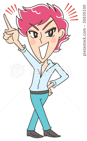 Illustration of men describing 30830100