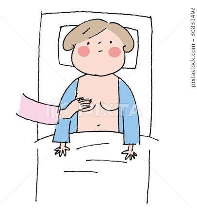 乳腺癌檢查觸診單色 乳腺癌檢查觸診單色 30831492