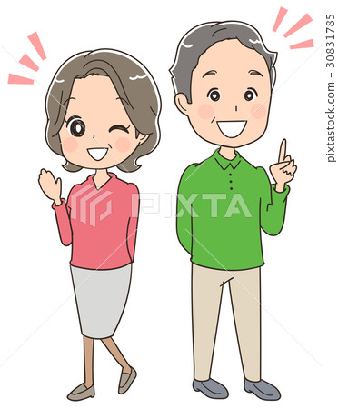 Senior couple illustration (whole body) Senior couple illustration (whole body) 30831785