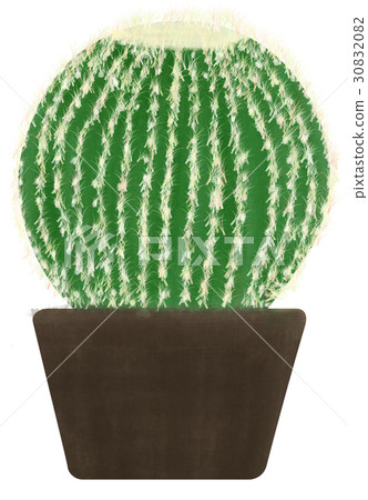 Hand-painted succulent plant cactus Hand-painted succulent plant cactus 30832082