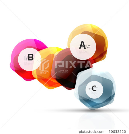 Shiny hexagons with infographics options Shiny hexagons with infographics options 30832220