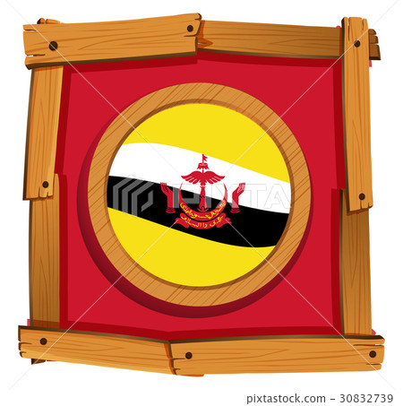 Flag of Brunei in round icon 30832739