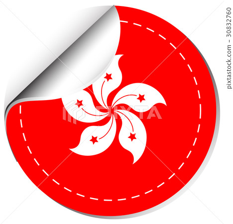 Sticker design for Hongkong flag 30832760