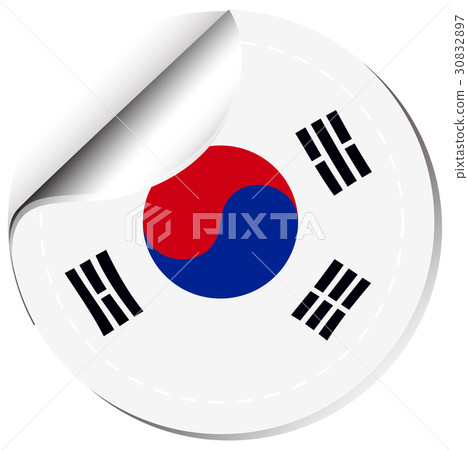 Sticker design for flag of South Korea 30832897