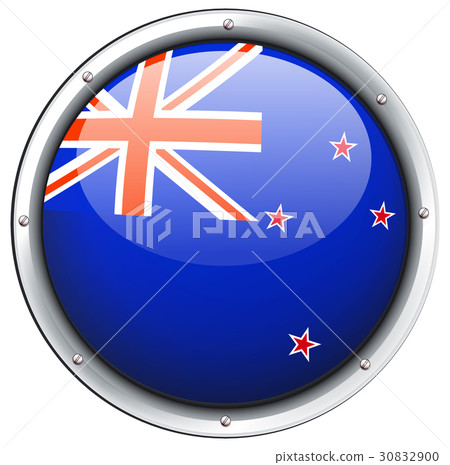 Flag of New Zealand on round frame 30832900