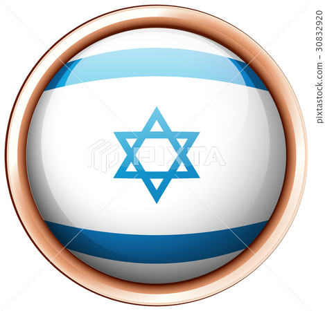 Flag of Israel on round badge 30832920