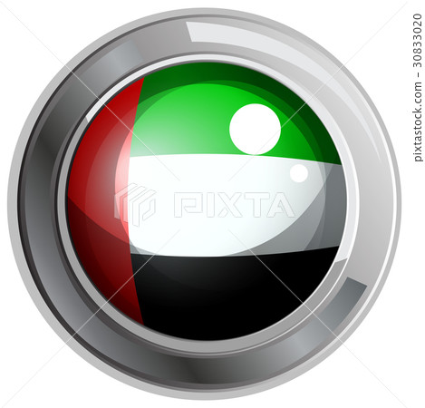 Flag of Arab Emirates in round metal frame Flag of Arab Emirates in round metal frame 30833020