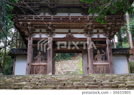 Anzoe castle Kamiji temple gate [Important cultural property] 30833905