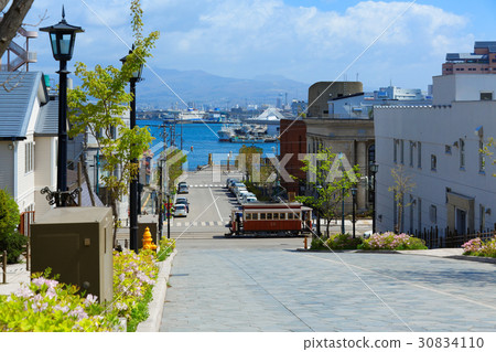 Hachimanzaka和Hakodate Town Electric·函館Hikara No. 30834110