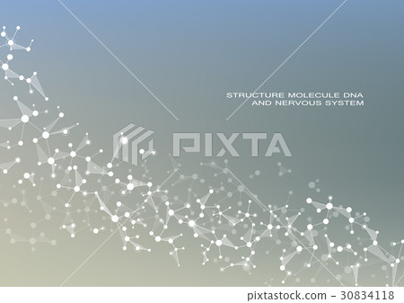 Molecule DNA and neurons vector. Molecular 30834118