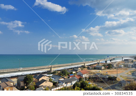 Ibaraki Hitachi Bypass in front of JR Hitachi Station and the Pacific 30834535