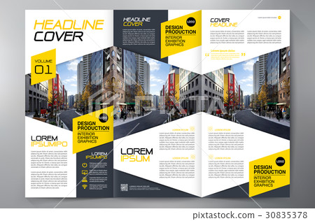 Brochure 3 fold flyer design a4 template. 30835378