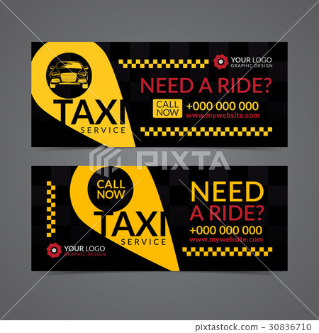 Set Of Taxi Service Business Poster, Flyer. - Stock Illustration ...