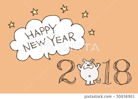 新年賀卡手繪插圖 30836901