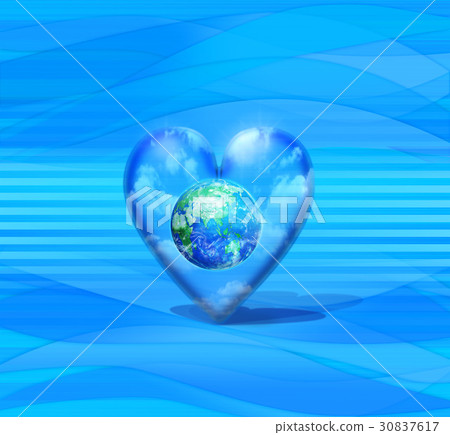 心臟標記地球和生態風景 30837617