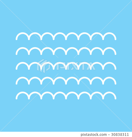 Modern minimal flat design style. Wave thin line Modern minimal flat design style. Wave thin line 30838311