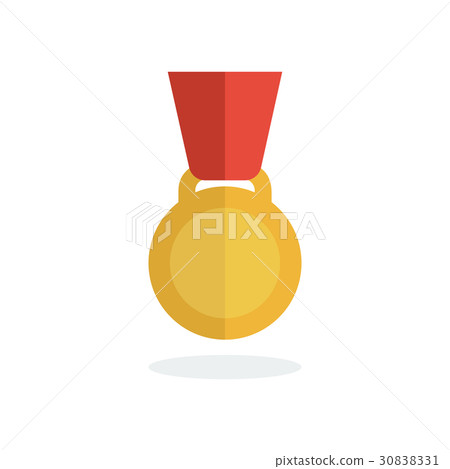 Medal icon in flat style. Gold medal. Medal icon in flat style. Gold medal. 30838331