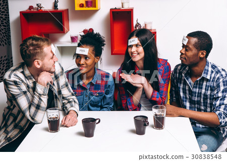 Young company play fun game together, home leisure Young company play fun game together, home leisure 30838548