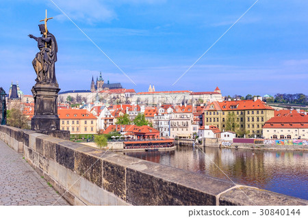 old town and Prague castle with Vltava river old town and Prague castle with Vltava river 30840144