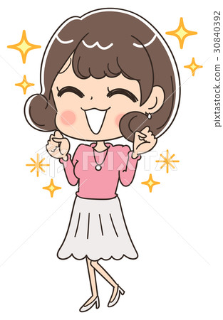 Illustration of a woman glad 30840392