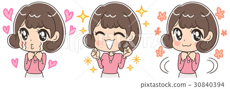 Illustration of a female female (set) 30840394