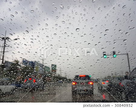 POV front driving a car or vehicle  30840932