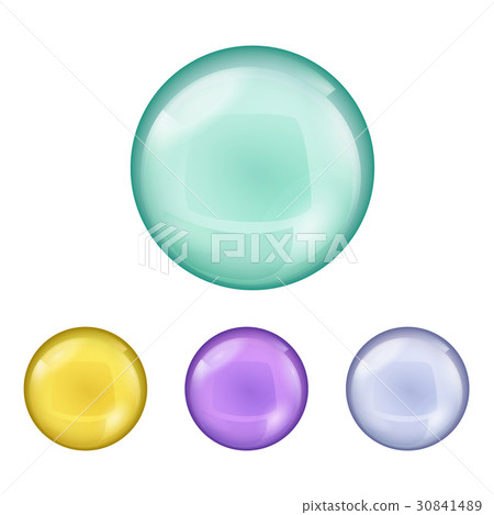 Set of metallic spheres and pearls isolated on 30841489